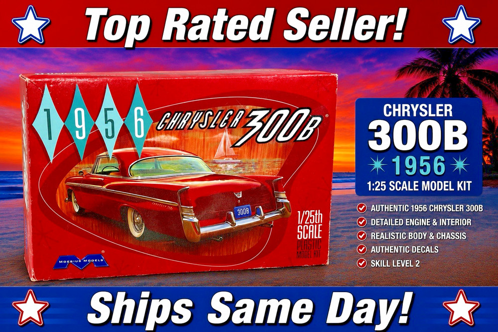 Moebius Models 1207 1/25 1956 Chrysler 300B Car Kit Skill Level 3 Model Kit-NIOB
