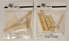 (2) packages Jaguar 1:35 European Street Lights and Signs – New, Resin