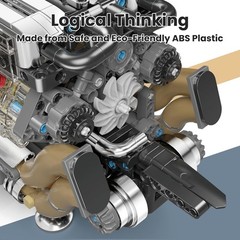 Working W16 Engine Model Kit Toys Building V8 Mini Engine Scale Model for Adults