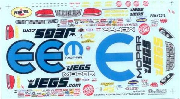Slixx 7188 Jegs Avenger P/S 1/24 1/25 Drag decal