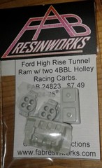 FABResinworks 24823 FORD High Rise Tunnel Ram Intake w/2; 4BBL Carbs 1/25 Scale