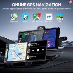 10.26” Portable Apple CarPlay Screen for Car with 4K Dash Cam & 1080P HD