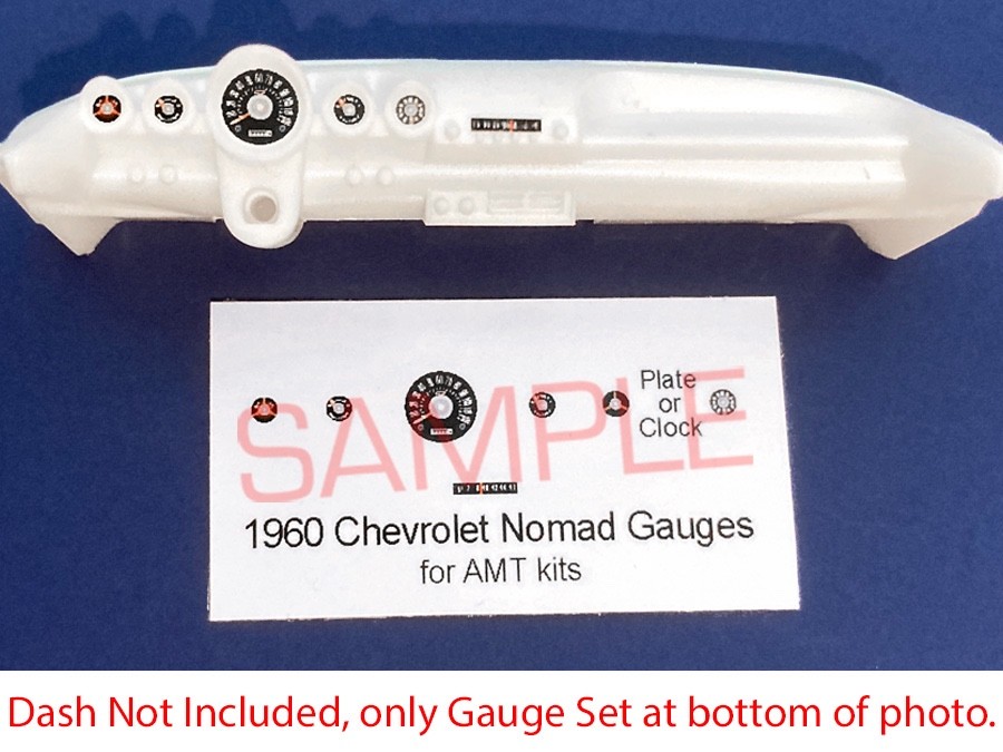 1960 CHEVROLET NOMAD STATION WAGON GAUGE FACES for 1/25 AMT kits—PLS READ DESC