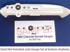 1960 CHEVROLET NOMAD STATION WAGON GAUGE FACES for 1/25 AMT kits—PLS READ DESC