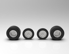 1:64 15” Pro Stock style Chrome Wheels And Tires. Car Not Available.
