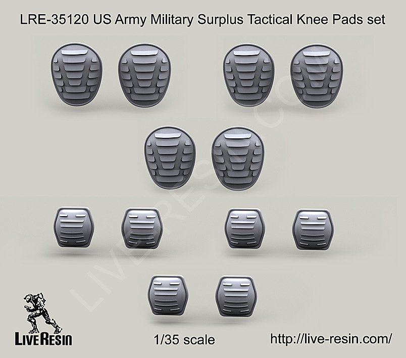 Live Resin 35120 1/35 US Army Military Surplus Tactical Knee & Elbow Pads Set