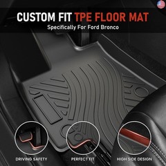 Carbon Fiber Floor Mats for Ford Bronco 4-Door 2021 2022 2023 2024 2025 (Not
