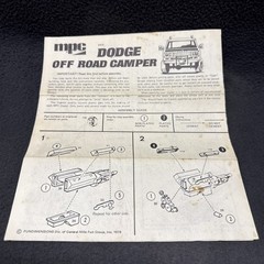 MPC Dodge Off Road Camper 1-0412 Instructions Original Manual 1976 Mopar RARE