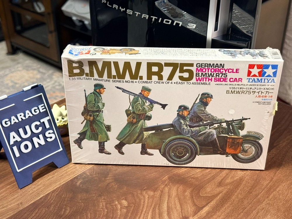 Tamiya BMW Motorcycle R75 W/ Sidecar Model Kit – Vintage – NEW/SEALED – QKSHIP!
