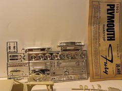 Vintage Johan 63 Plymouth Fury Nice. Complete kit 1.25 scale. open box. nice