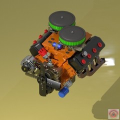 1:25-1:24 Scale Hemi 426 Cross Ram Engine Kit Resin Printed