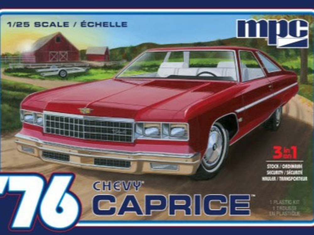 MPC 1976 Chevy Caprice with Trailer (3 ‘n 1) 1:25 Plastic Model Car Kit 963