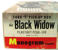 original 1960 Monogram PC60-149 BLACK WIDOW “T” partially built 1/24 model kit