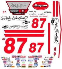 #87 Dale Earnhardt 1991 Chevrolet 1/24th – 1/25th Scale Waterslide Decals
