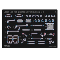 Great Wall Hobby L3527 1/35 R75-KS750 German Heavy Double Wheel Motorcycles