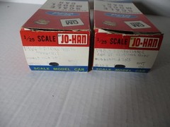LOT OF TWO JO-HAN ASSEMBLED SCALE MODEL CAR EMPTY BOXES