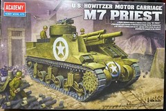 Academy 1/35 U.S. Howitzer Motor Carriage M7 Priest Model Kit #13210 W/ Extras