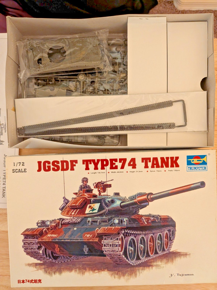Trumpeter 1/72 JGSDF Type 74 Tank Military Model Kit Open Box Inner Bags Sealed