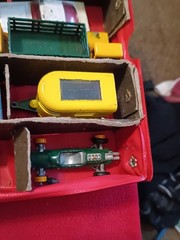 Vintage 1966 Mattel Miniature cars Carrying Case With Cars Lot One Redline Read