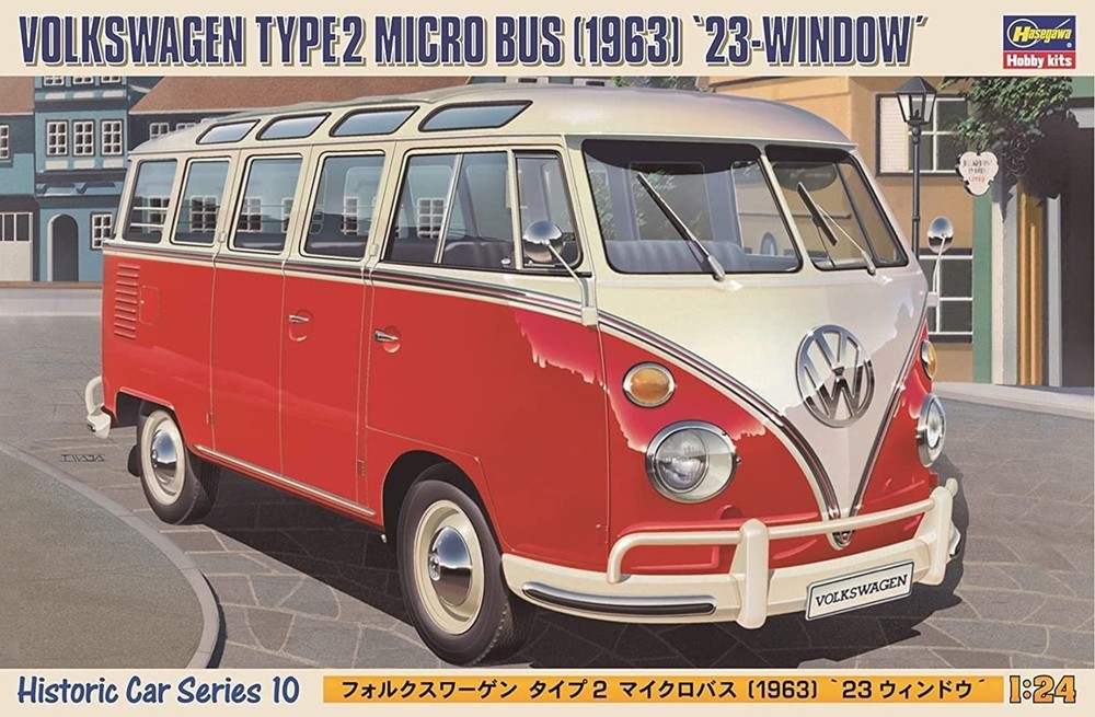 Hasegawa 21210 1:24 1963 VW Type 2 23-Windows Micro Bus Plastic Model Kit