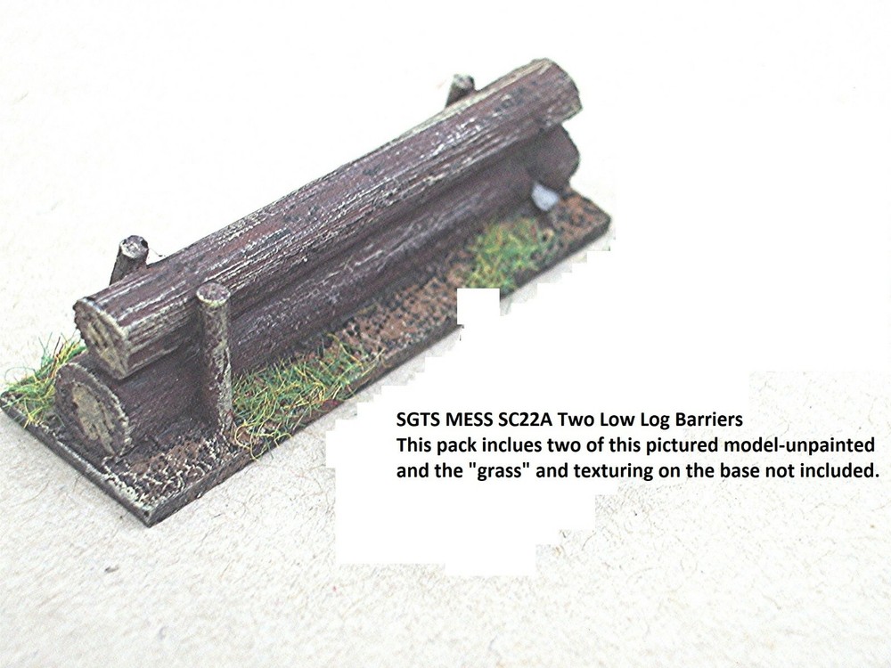 SGTS MESS SC22A 1/72 Resin WWII Two 2 Log Barriers-(2 Models as Pictured)