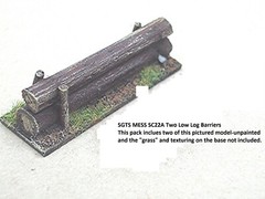 SGTS MESS SC22A 1/72 Resin WWII Two 2 Log Barriers-(2 Models as Pictured)