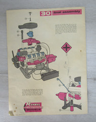 Renwal Visible Automobile V-8 Engine Model Assembly Instructions Only 1960 Litho