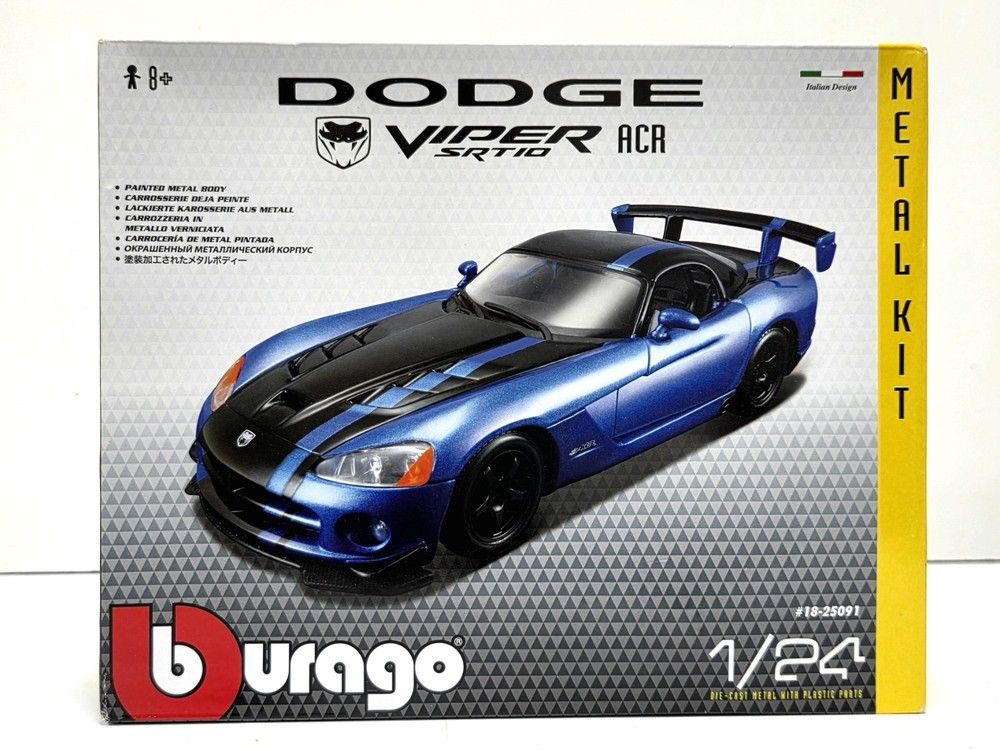 Bburago Dodge Viper SRT10 ACR 1:24 Metal Model Kit #18-25091 Complete