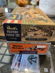 covered wagon model Kit Revell Western Figures Set Boxes Manuals Only 1960s Lot