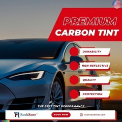RockRose 5% Premium Carbon Car Window Tint Film 20 in x 25FT 2PLY Charcoal