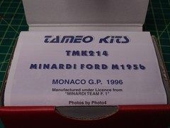 Tameo – TMK214 Minardi 195bFord- 1996 Monaco G.P. – Metal Car Kit – Scale 1:43,