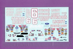 1/24 POWERSLIDE 1988-89 #6 MARK MARTIN STROH’S LIGHT FORD T-BIRD NASCAR DECAL