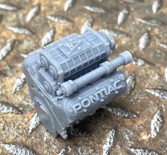 Resin Custom Pontiac LS engine, Supercharged, for scale model cars, 1/24 1/25