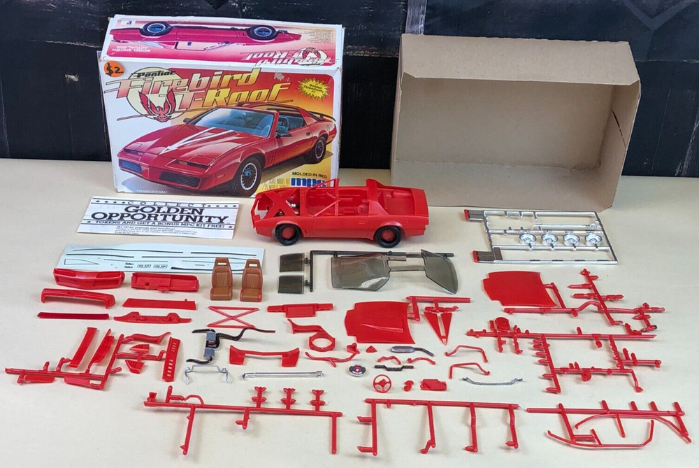 Started ~ 1982 MPC 1:25 Scale Model Kit PONTIAC FIREBIRD T-ROOF #1-0832 AS-IS