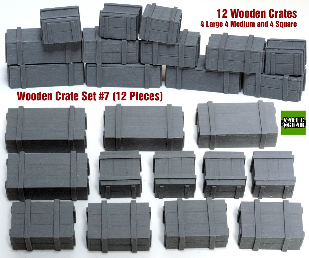 1/35 Universal Wooden Crates #7 – Value Gear Details – 12pcs Resin Stowage