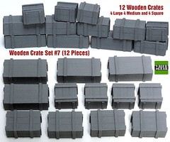 1/35 Universal Wooden Crates #7 – Value Gear Details – 12pcs Resin Stowage