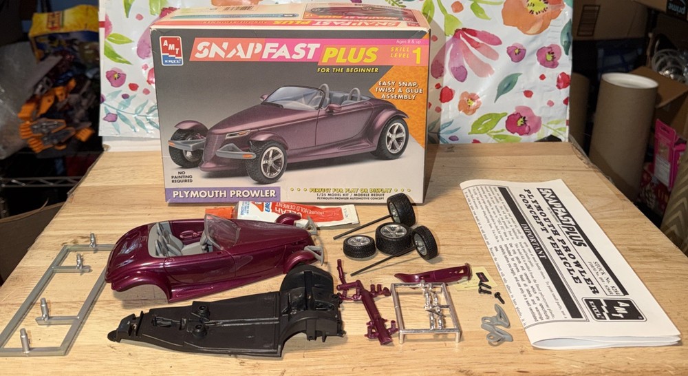 AMT Plymouth Prowler SnapFast Plus Model 1/25 Kit Started C Pics 4 Parts Mopar