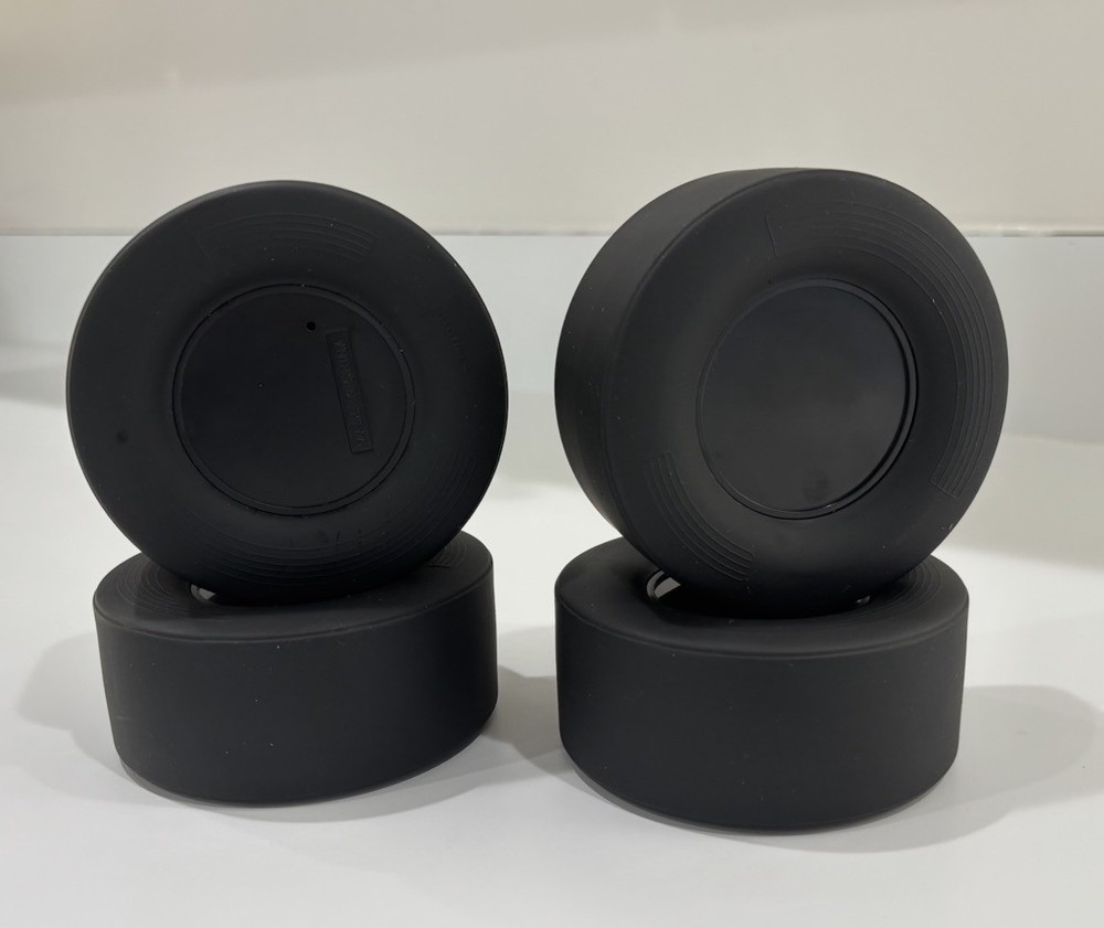 4 X 1/8 Scale Black Rubber Tires Set # 1 Drag Slick For REVEL 1:8 Model Cars NEW