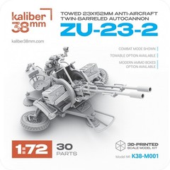 kaliber38mm 1/72 Zu-23-2 Towed 23x152mm Anti-Aircraft Twin-Barreled Autocannon