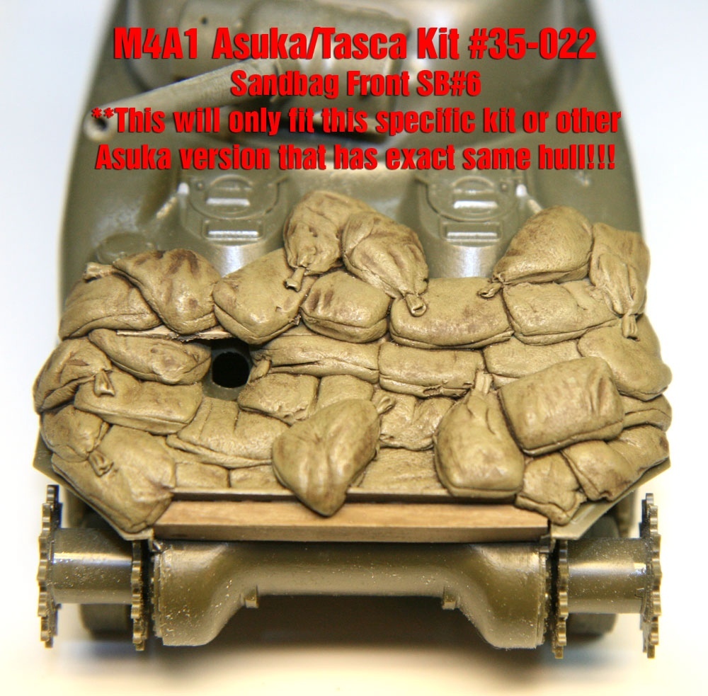 1/35 Sherman Sandbag Front “SB6” – Value Gear – For Asuka/Tasca M4A1 Kit #35-022