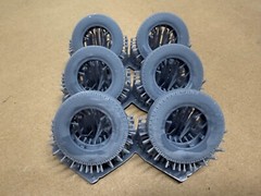 SMOOTHIE SPIKED LUG NUTS 1/25 Scale 3d Printed Resin 1 TON Dually WHEELS & Tires