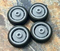 Resin 22 In. “Raceline Tri-Five” Wheels, W/ One Inch Whitewalls,1/24 1/25 Scale