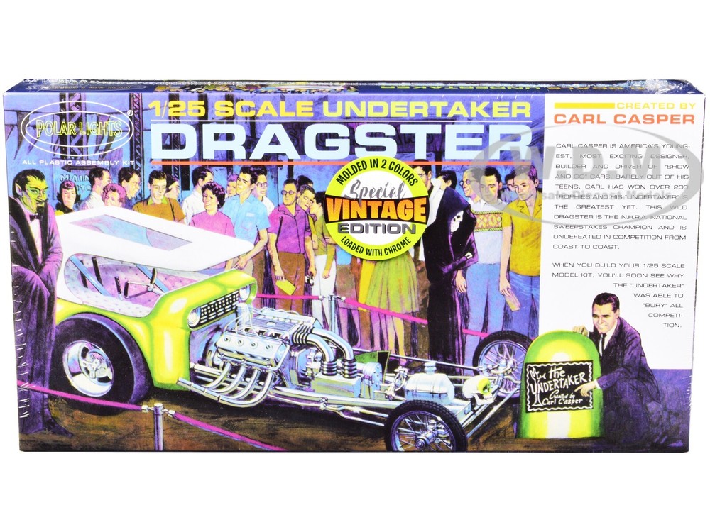 SKILL 2 MODEL KIT UNDERTAKER DRAGSTER BY CARL CASPER 1/25 BY POLAR LIGHTS POL996
