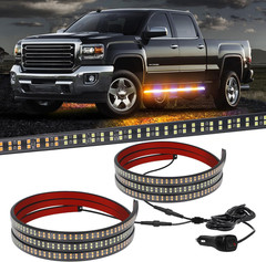 70″ LED Strobe Lights 2PCS – Amber/White Emergency Safety for Trucks & Vehicles