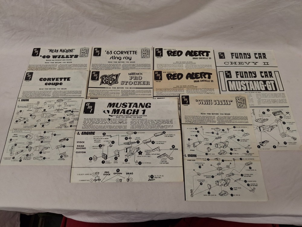 Various AMT Model Assembly Manuals Mixed Lot