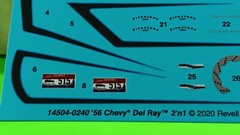 REVELL 1/25 ’56 1956 Chevy Del Ray Waterslide Decal Sheet Disc Brakes Emblems