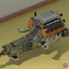 1:25-1:24 Scale Resin Dodge SRT Hellcat Engine & Transmission Kit
