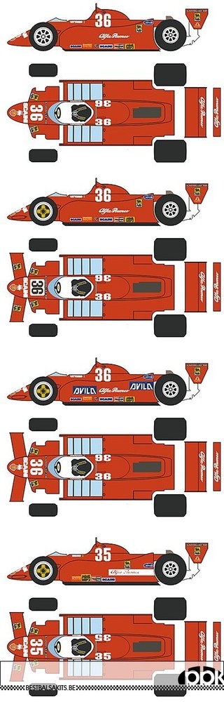 1/12 ALFA ROMEO 179 US & CANADA GP DECAL for ITALERI PROTAR GIACOMELLI BRAMBILLA