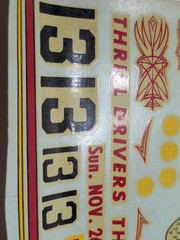 ✨VINTAGE ✨ Hubley | No. 154-156K | 1:24 #13 Thrill Drivers Decals – NOS