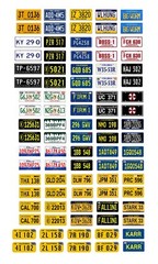1/24 1/25 scale model car movie TV license plates tags set 4